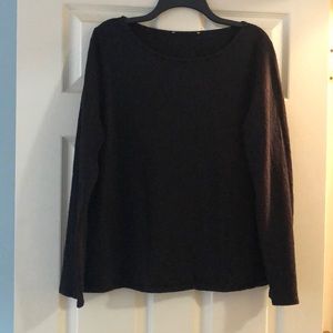 Loft black lace long sleeve top.